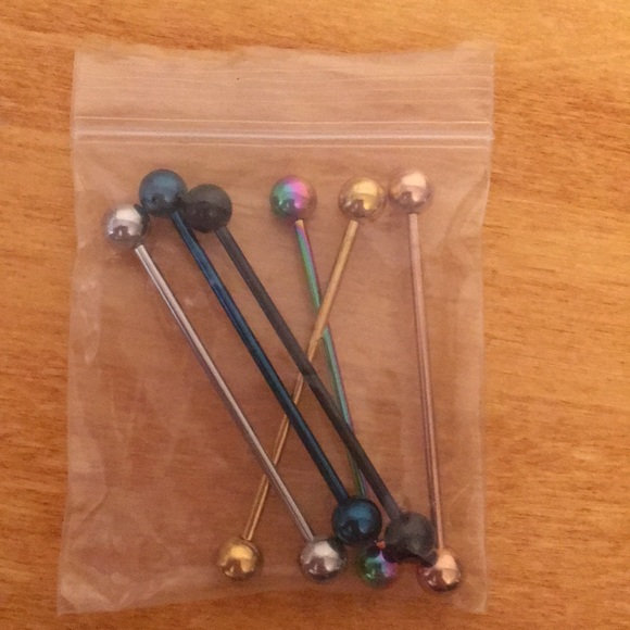 14g INDUSTRIAL BAR PIERCINGS 32mm - Picture 2 of 3